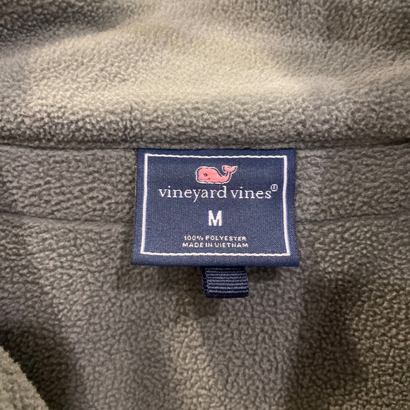 Medium Grey Vineyard Vines Fleece Quarterzip Pullover - Picture 3 of 3